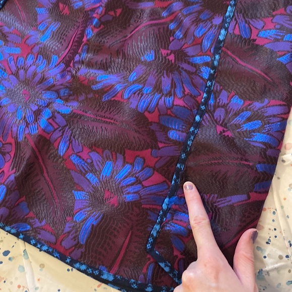 J.Crew Purple Midnight Floral Jacquard Mini Skirt size 4 - Picture 10 of 11